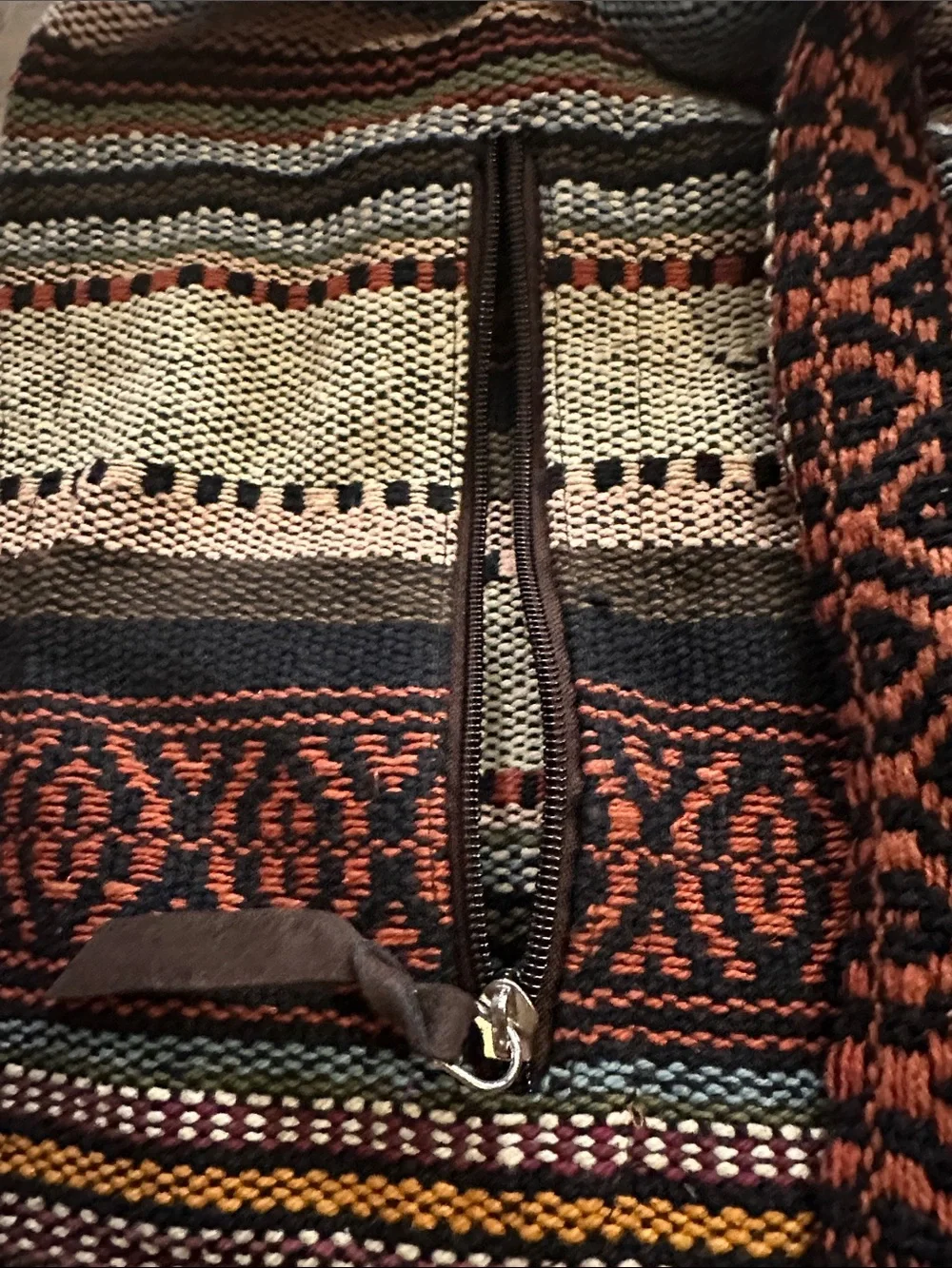Bohemian Striped Knit Jumpsuit Bag - Rust and Beige /  Raj - La  NWOT